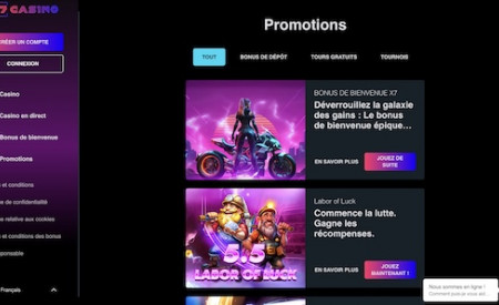 X7 Casino aperçu