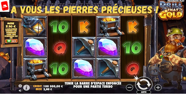 Drill That Gold : la chasse aux pierres précieuses avec Pragmatic Play