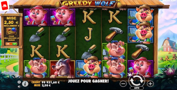 Greedy Wolf : nouvelle slot Pragmatic Play sur l'histoire des Trois Petits Cochons
