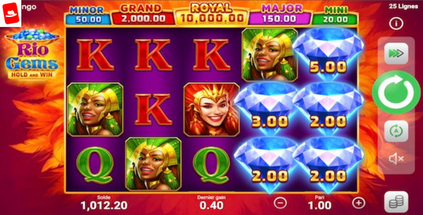 Rio Gems: Hold and Win, une machine à sous avec cinq jackpots fixes !