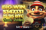 Jackpot Greedy Goblins sur Bitstarz pour 19,95 BTC ou 119,000€