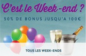 Comme tous les week-ends, bonus de 50% jusqu'à 100 euros sur Monsieur Vegas